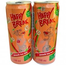 Happy Break persikų ir juodos arbatos skonio gėrimas, 330 ml