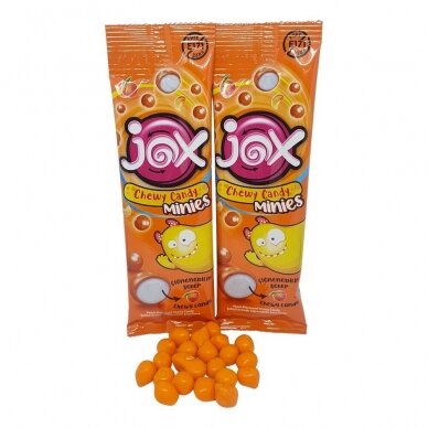 Jox Minies kramtomieji saldainiai, persikų skonio, 12 g x24