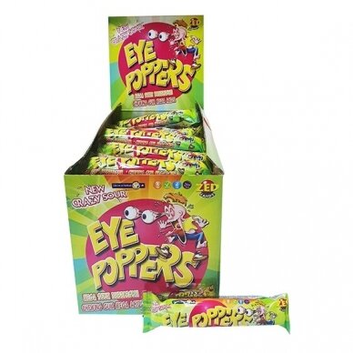 Zed Eye Poppers kramtomoji guma, rūgšti, 29,6 g x45
